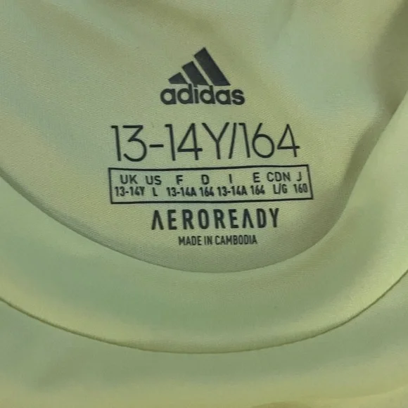 Adidas Boy's goalie shirt Neon Yellow and Black Long Sleeve - Picture 2 of 3